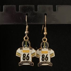 Pittsburgh Steelers Hines Ward Dangle Earrings